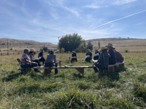 A group of ranchers in a circle