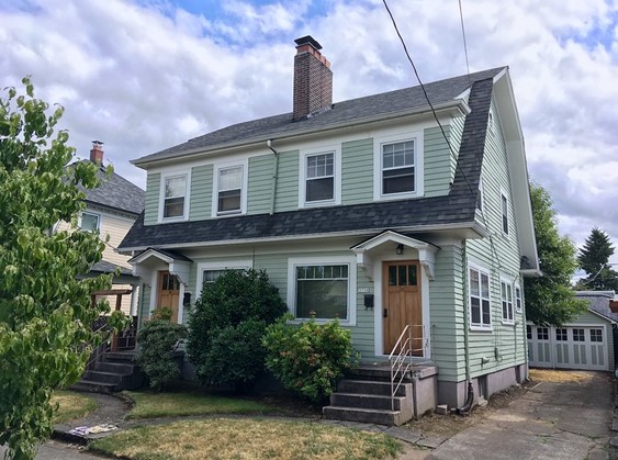 Better land planning decisions, such as allowing duplexes, make it easier to save farmland in Washington State. This duplex is in SE Portland, Oregon.