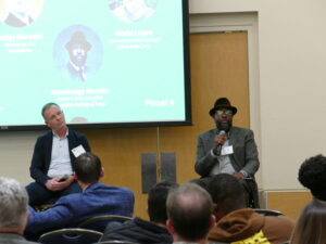 Western Solar Specialist on the stage at California Germany Conference